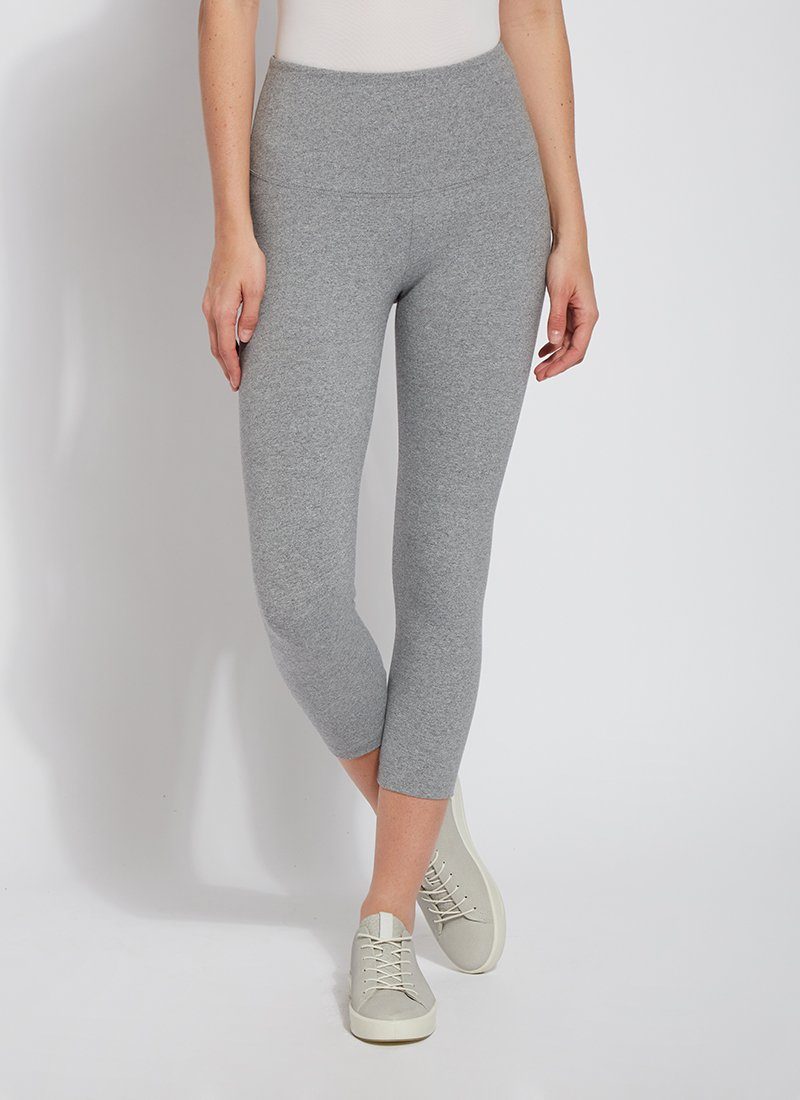 Lysse Flattering Cotton Crop Legging, Grey Melange - Statement Boutique