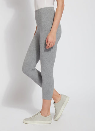 Lysse Flattering Cotton Crop Legging, Grey Melange - Statement Boutique