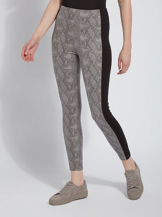 Lysse Foil Suede Laura Legging, Nickel Snake