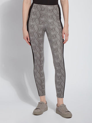 Lysse Foil Suede Laura Legging, Nickel Snake