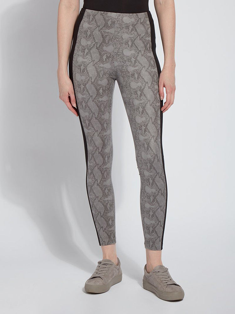 Lysse Foil Suede Laura Legging, Nickel Snake