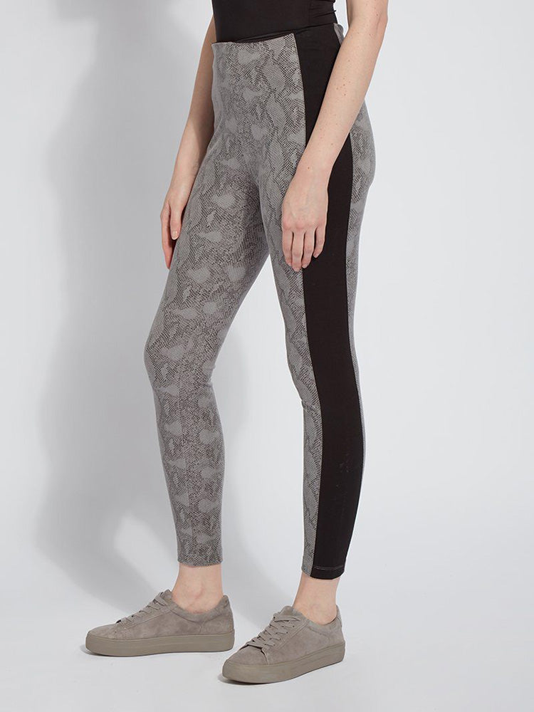 Lysse Foil Suede Laura Legging, Nickel Snake