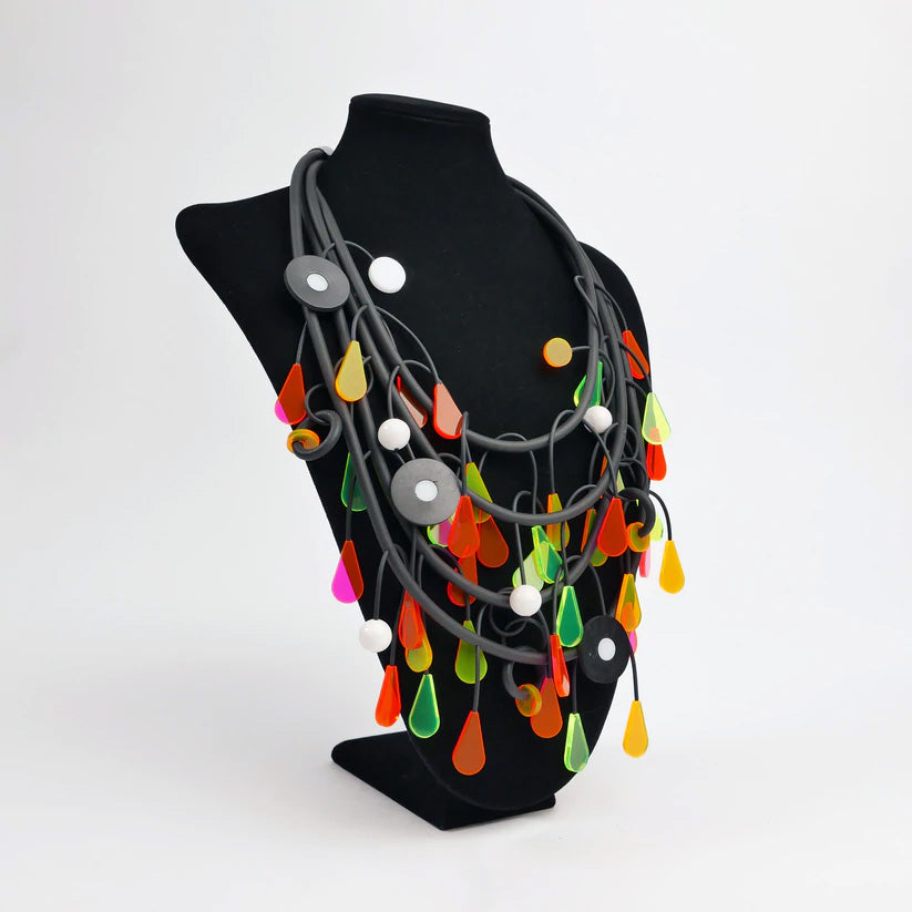 Michaela Malin Mobi Drops Necklace, Neon Multi - Statement Boutique