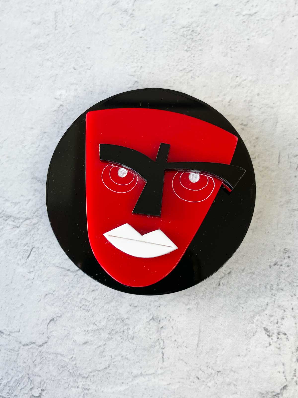 Michaela Malin Phantom Magnet Brooch, Red/Black - Statement Boutique