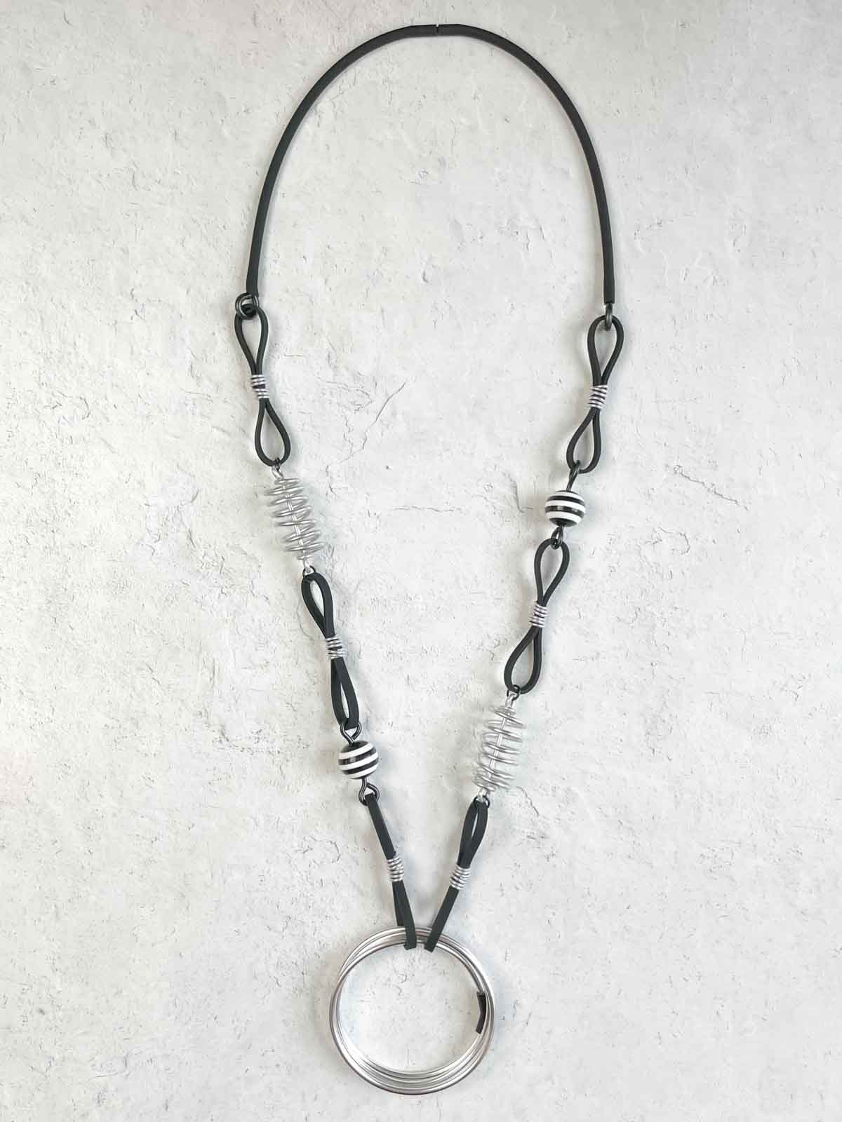 OC Jewelry Jan Necklace, Black/Silver - Statement Boutique