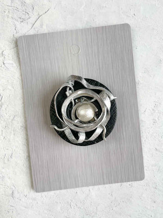 OC Jewelry Saturn II Magnet Brooch, White UL - Statement Boutique