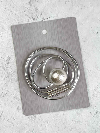 OC Jewelry UL Swirl Magnet Brooch, White UL - Statement Boutique