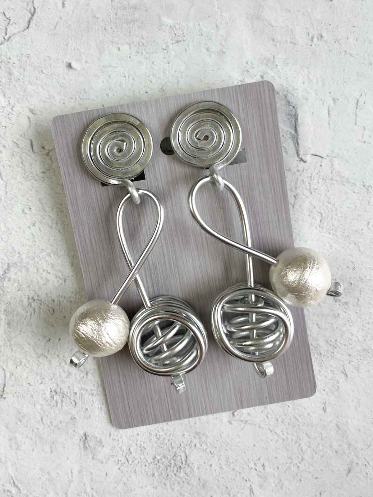 OC Jewelry Wilma Clip On Earrings, White UL - Statement Boutique