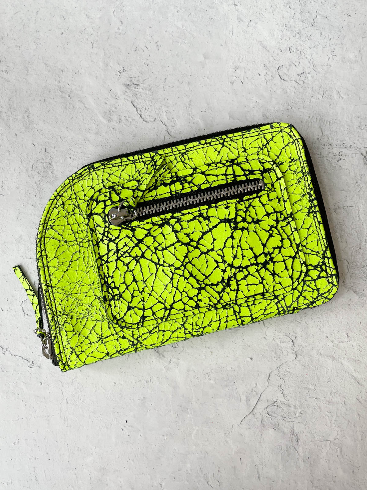 Riel Large Zipper Wallet, Neon Yellow - Statement Boutique
