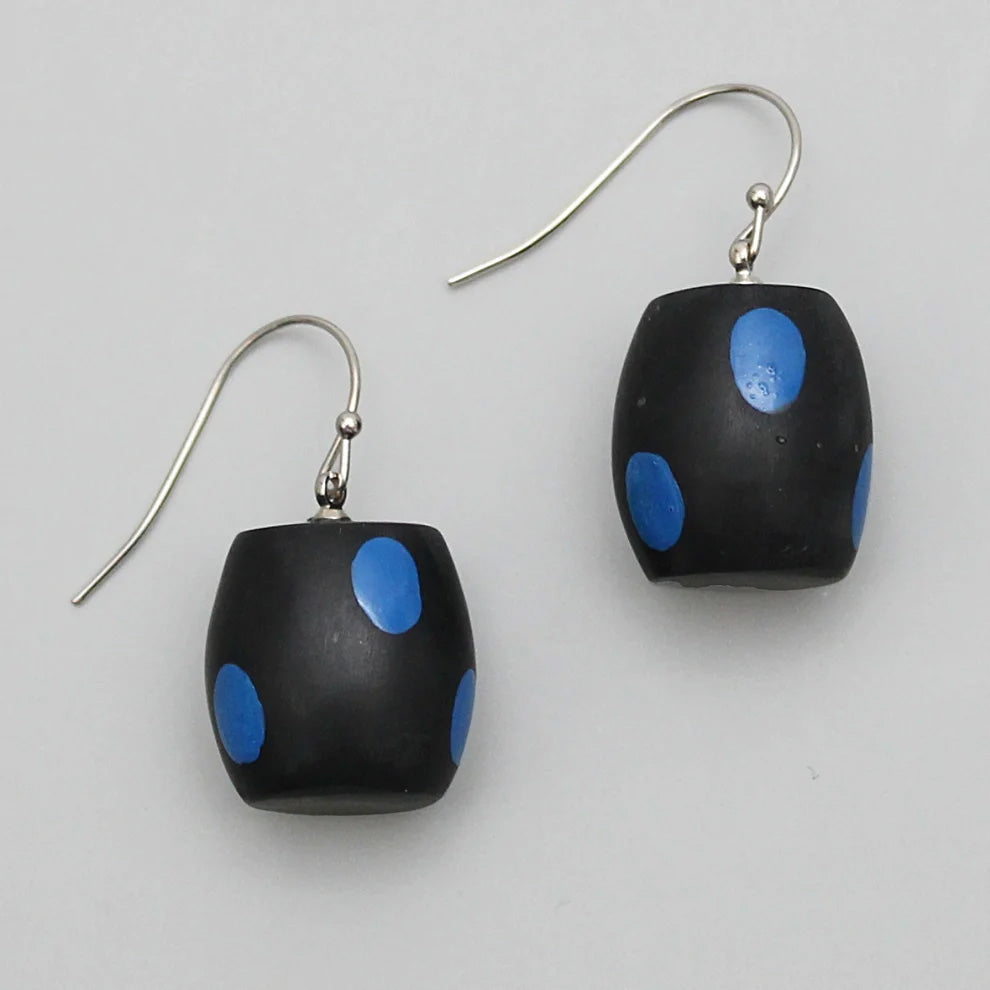Sylca Designs Lyla Polka Dot Earrings, Blue - Statement Boutique