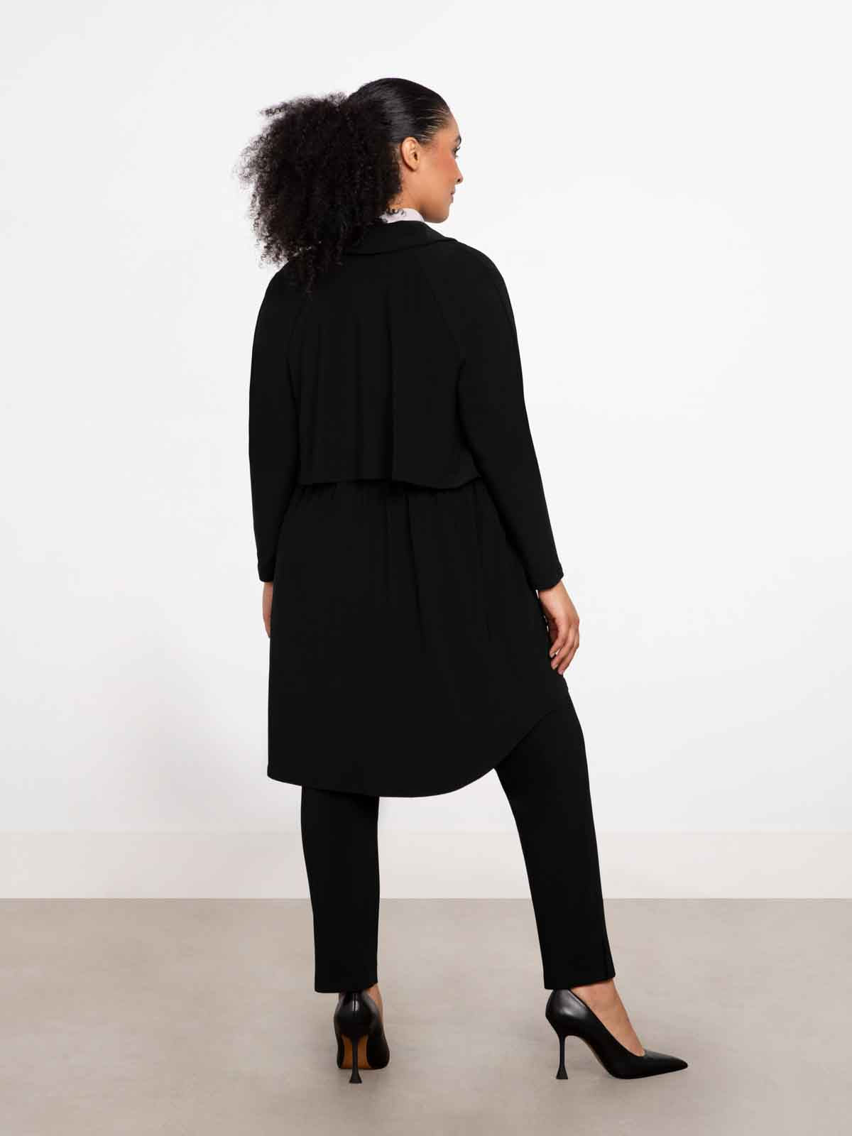 Sympli Shawl Collar Pocket Cardigan, Black - Statement Boutique