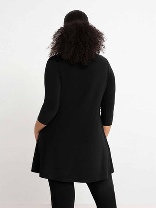 Sympli Trapeze Tunic, 3/4 Sleeve, Black - Statement Boutique
