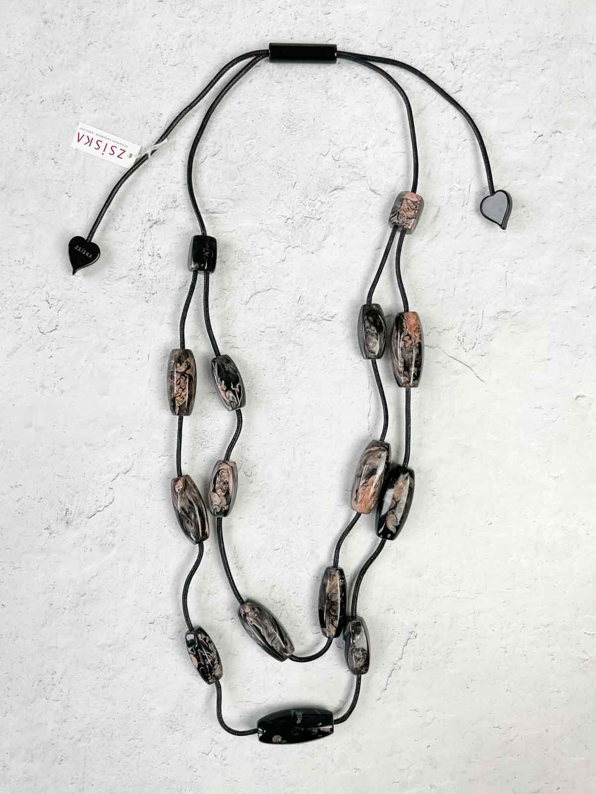 Zsiska Firence 15 Bead Multi Strand Necklace, Black - Statement Boutique