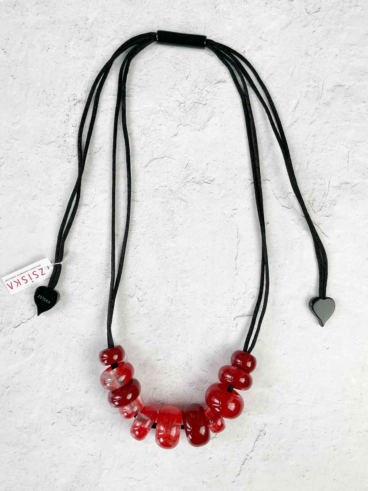 Zsiska Whimsical 11 Bead Necklace, Dark Red - Statement Boutique