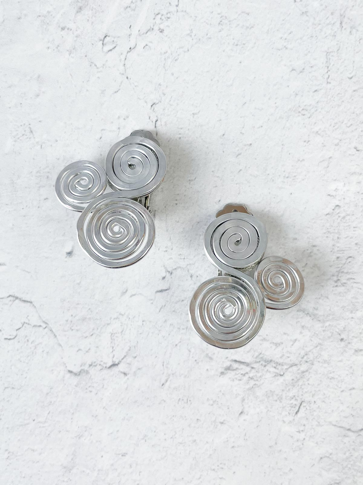 Designs by OC Swirls Clip On Earrings, Silver